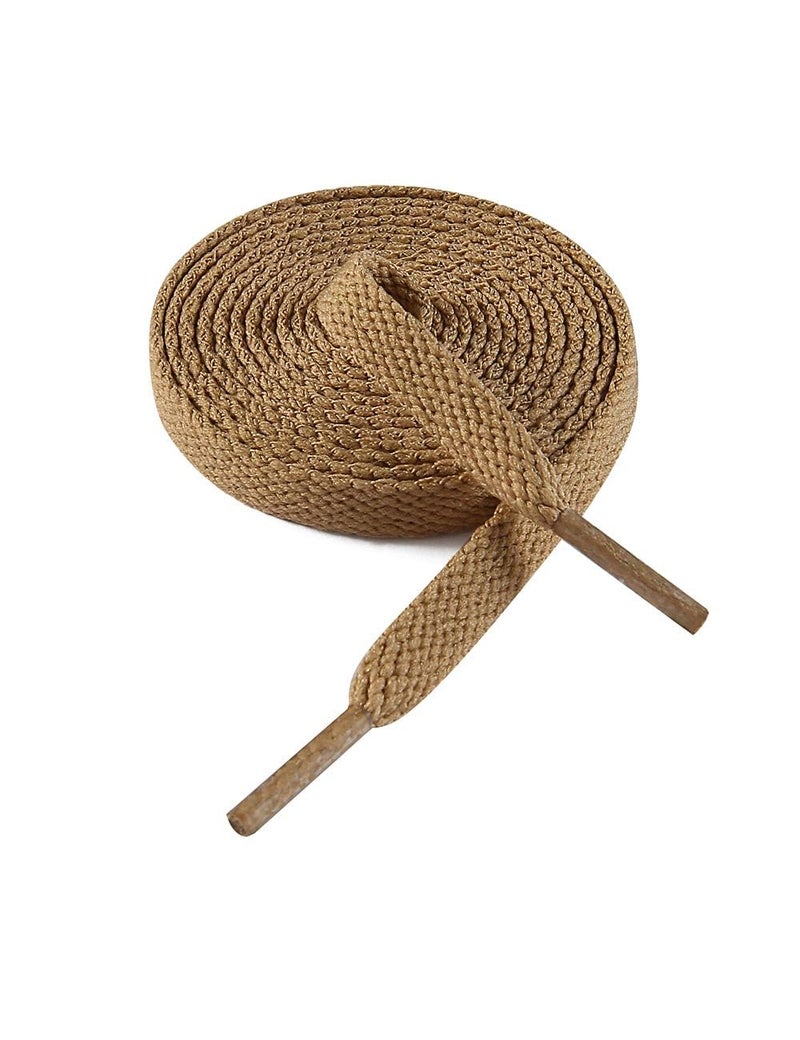 VSUDO 24" Flat Tan Shoe Laces for Kids Sneakers, Short Shoelaces for Sneakers, Replacements Shoe Strings for Women or Men (1 Pair-Tan-60CM) - Image 1